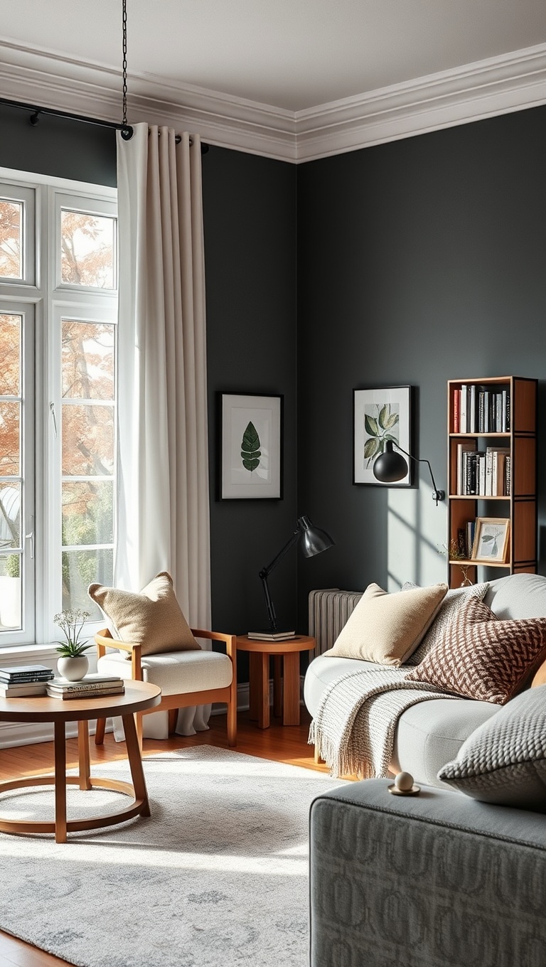 20 Cozy and Chic Ideas for the Perfect Scandinavian Living Room - 18. Cozy Nooks: Create a Reading Corner