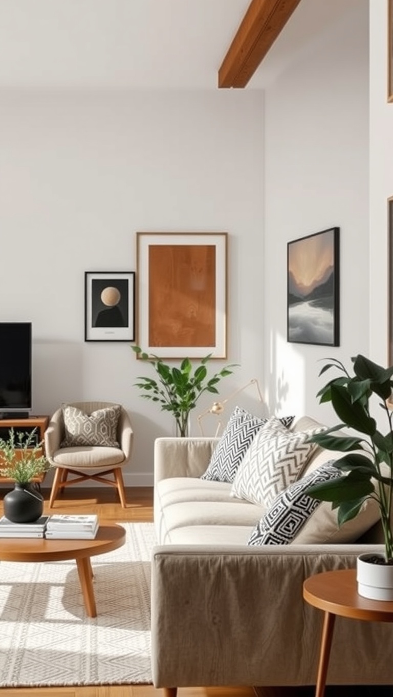 20 Cozy and Chic Ideas for the Perfect Scandinavian Living Room - 11. Artistic Touches: Incorporate Local Art