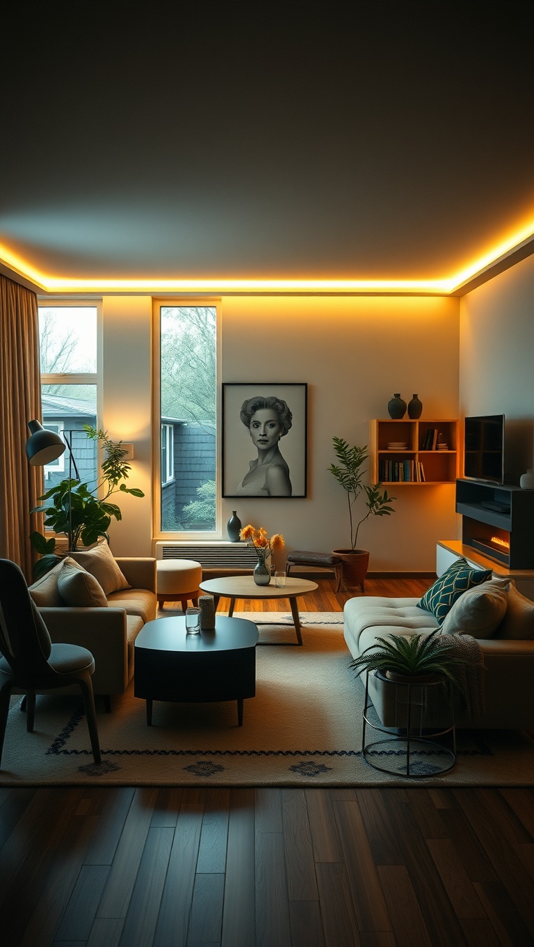 20 Cozy and Chic Ideas for the Perfect Scandinavian Living Room - 8. Soft Lighting: Create Ambiance with Warm Lights