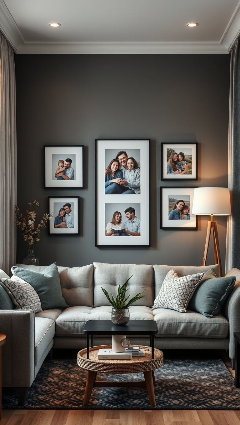 20 Brilliant Ideas to Transform Your Small Living Room - 20. Personalize with Family Photos