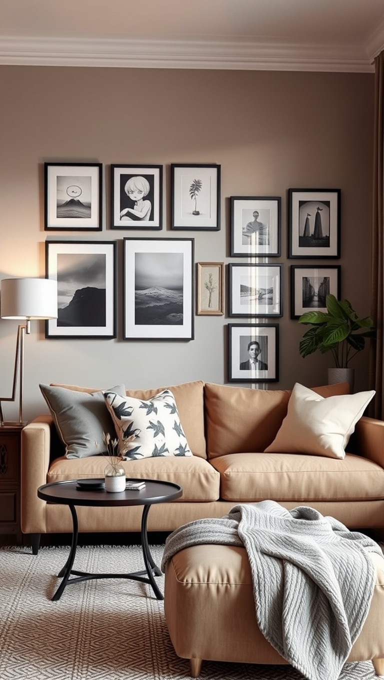 20 Brilliant Ideas to Transform Your Small Living Room - 14. Create a Gallery Wall