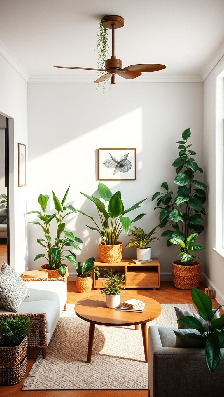 20 Brilliant Ideas to Transform Your Small Living Room - 12. Incorporate Plants for Freshness