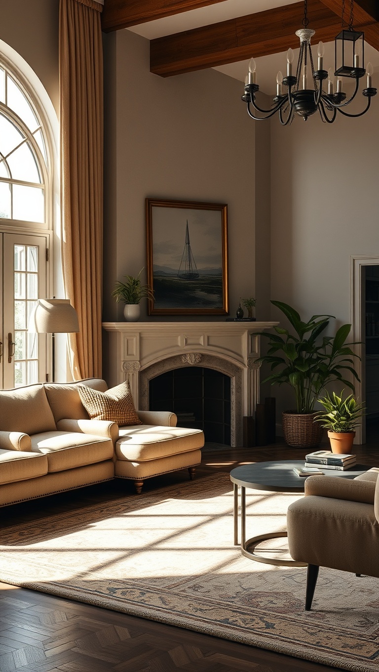 20 Timeless Ideas to Inspire Your Traditional Living Room - 15. Layered Lighting: Set the Mood Right