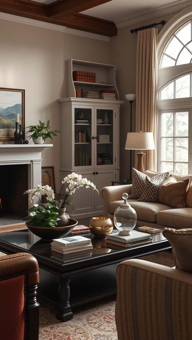 20 Timeless Ideas to Inspire Your Traditional Living Room - Coffee Table Styling: Create a Conversation Starter