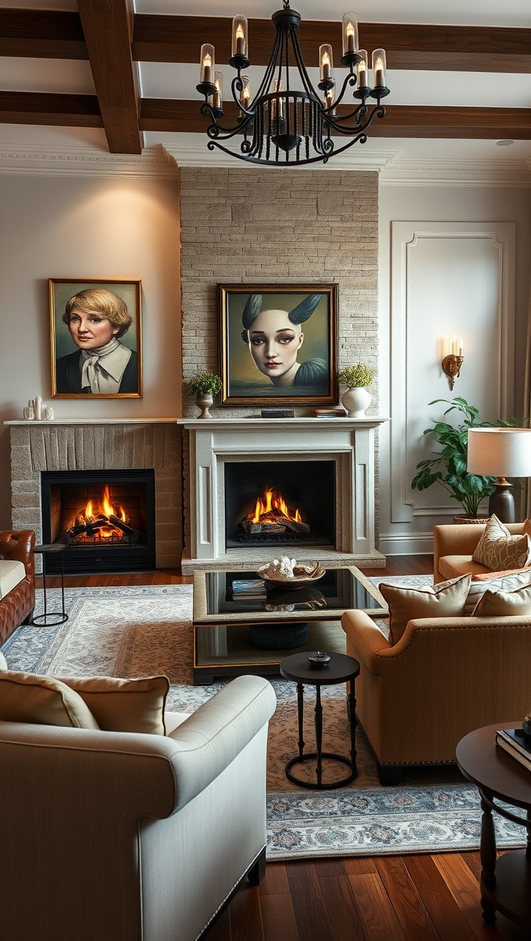 20 Timeless Ideas to Inspire Your Traditional Living Room - 4. Statement Fireplaces: The Heart of the Room
