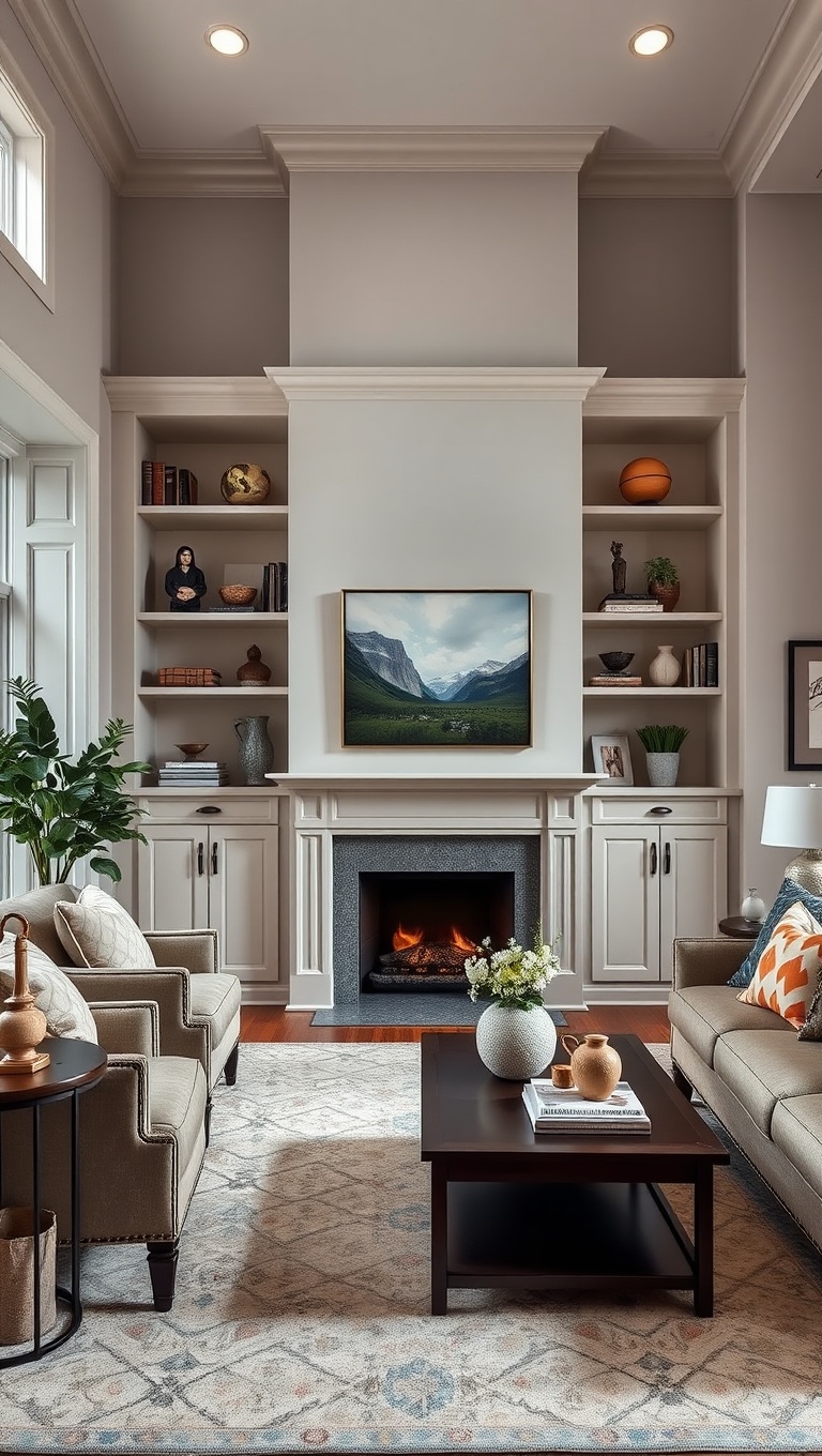 20 Timeless Ideas to Inspire Your Traditional Living Room - 10. Built-In Shelves: Showcase Your Personality