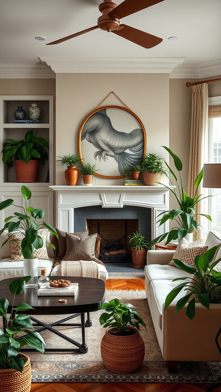 20 Timeless Ideas to Inspire Your Traditional Living Room - 18. Indoor Plants: Freshen Up the Space