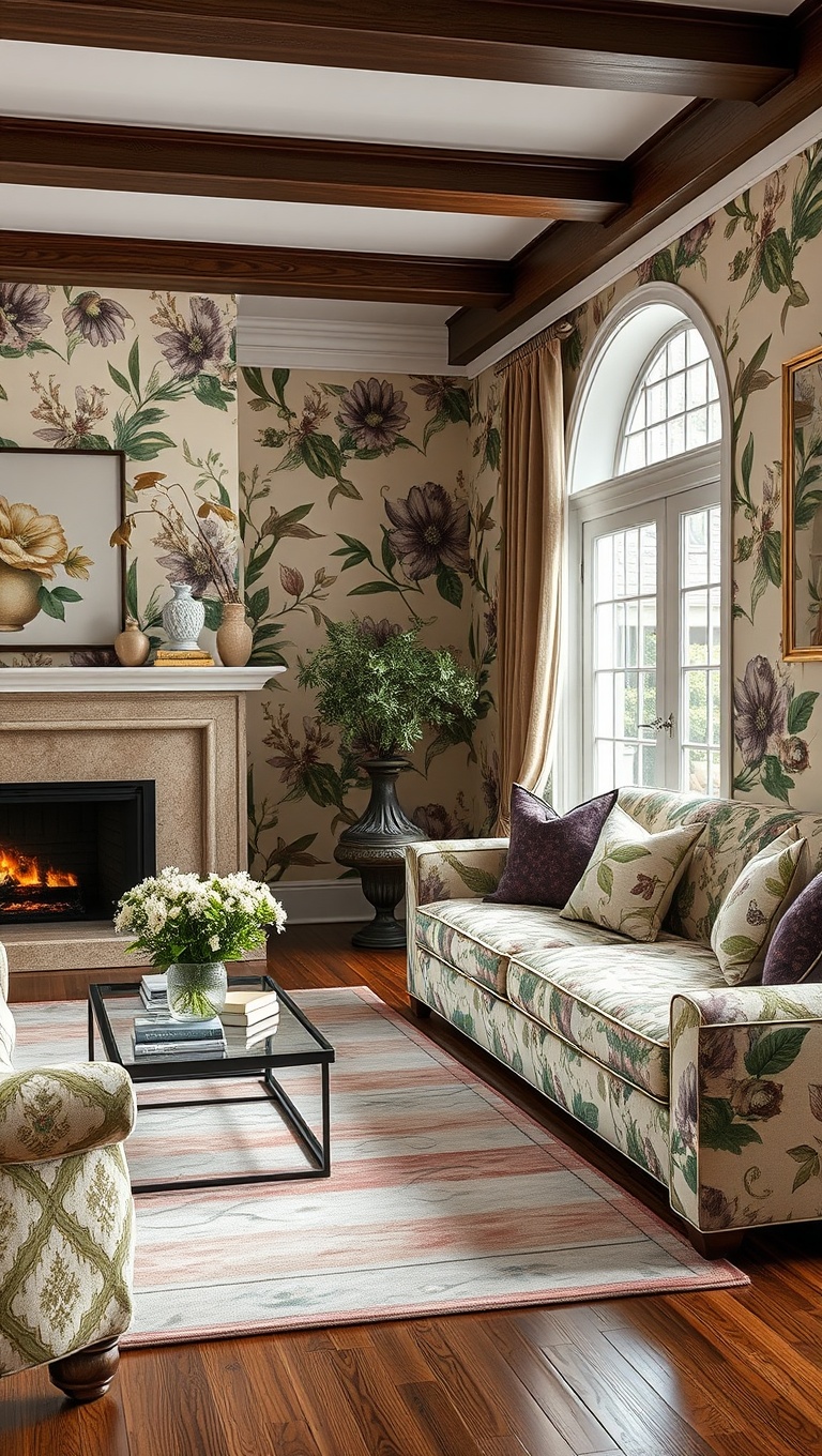 20 Timeless Ideas to Inspire Your Traditional Living Room - 11. Floral Patterns: Bring Nature Indoors
