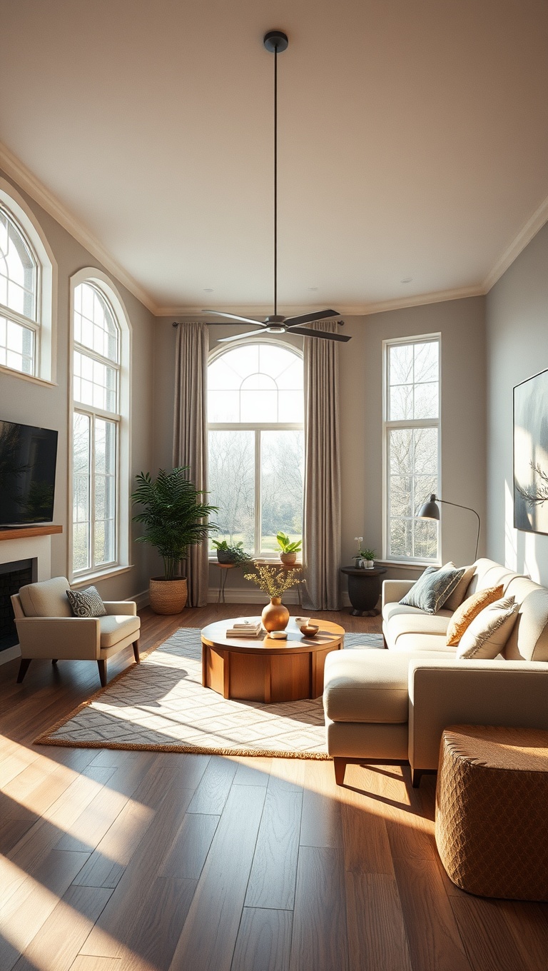20 Inspiring Ideas for Your Dream Transitional Living Room - Let in the Light with Large Windows