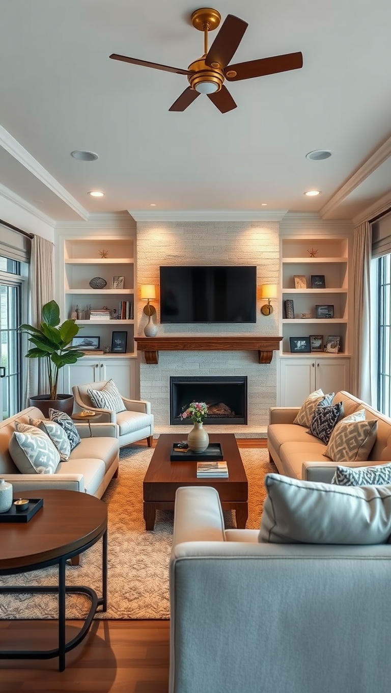 20 Inspiring Ideas for Your Dream Transitional Living Room - Layer Your Lighting for Ambiance and Functionality