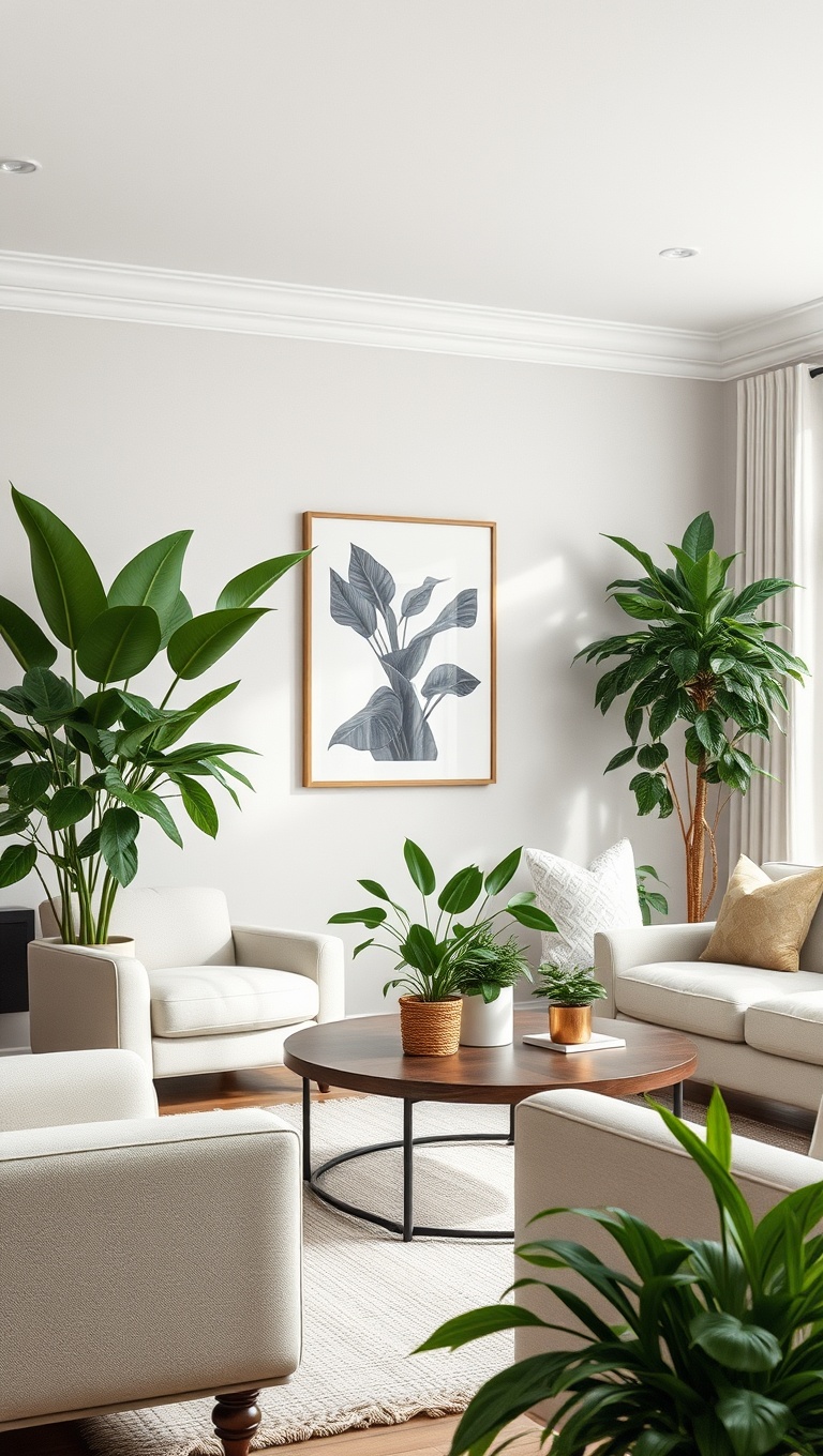20 Inspiring Ideas for Your Dream Transitional Living Room - Add Greenery with Indoor Plants