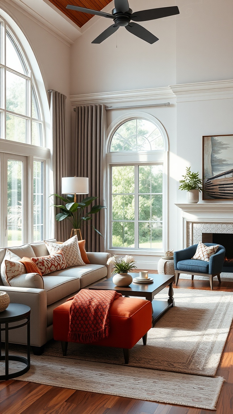 20 Inspiring Ideas for Your Dream Transitional Living Room - Use Area Rugs to Define Spaces