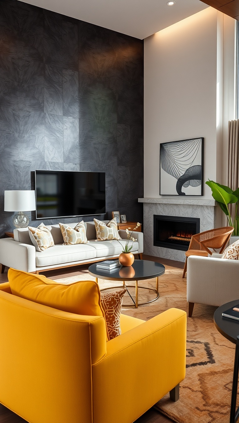 20 Inspiring Ideas for Your Dream Transitional Living Room - Experiment with Geometric Patterns