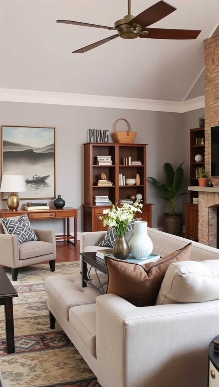 20 Inspiring Ideas for Your Dream Transitional Living Room - Incorporate Vintage Finds