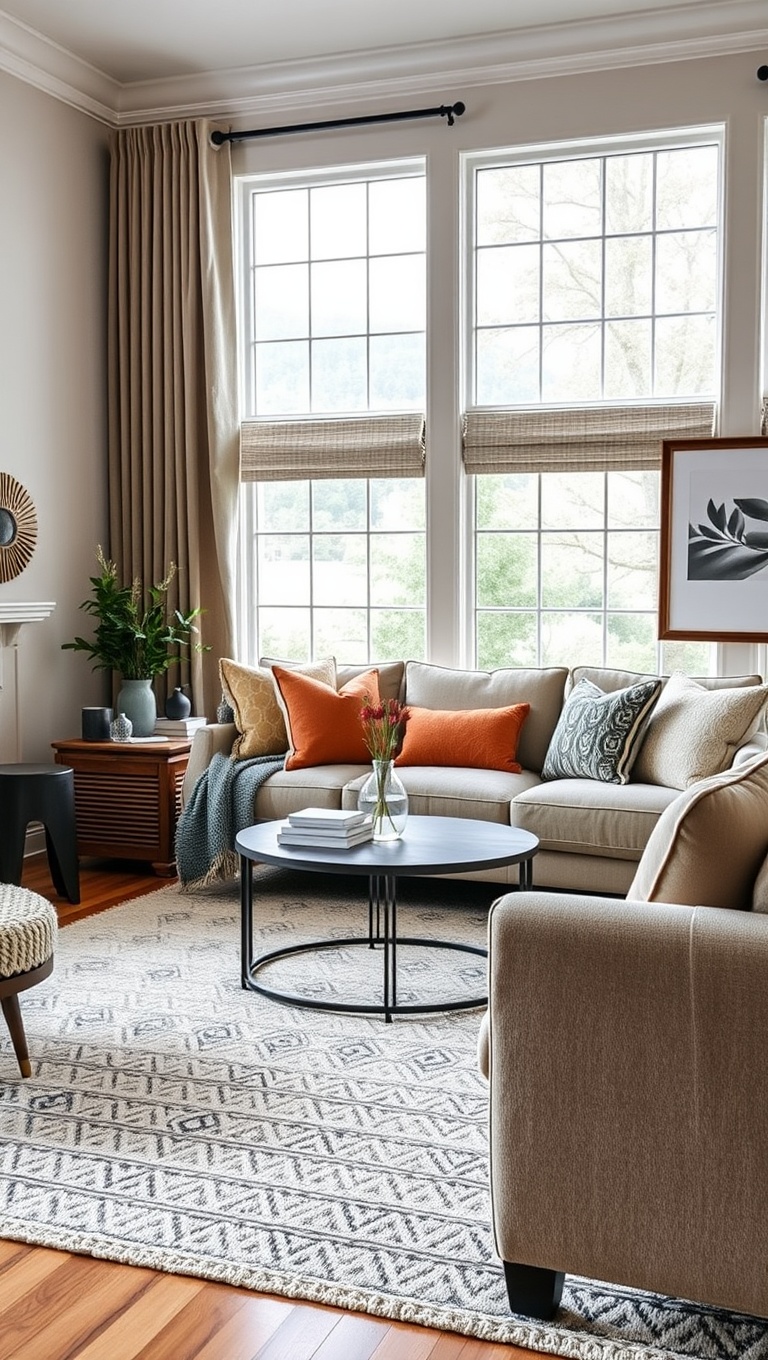 20 Inspiring Ideas for Your Dream Transitional Living Room - Choose Cozy Throws and Pillows for Comfort