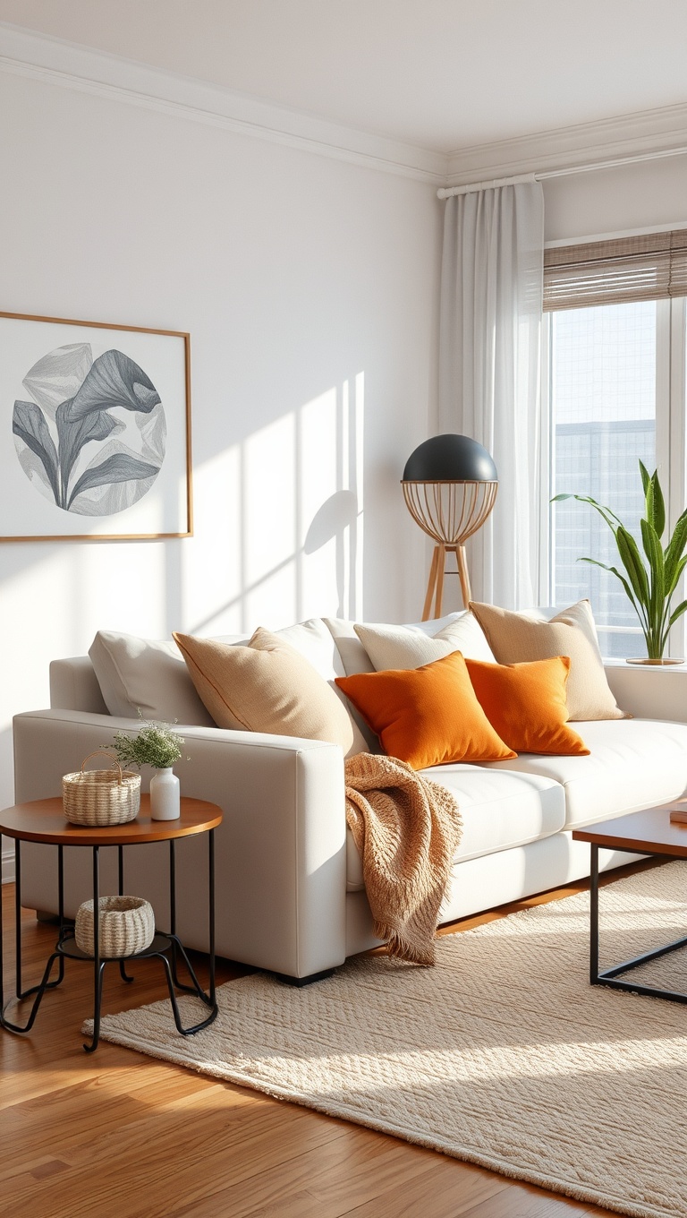 20 Bright and Breezy Ideas for Your White Couch Living Room - 4. Play with Textures: Layering Fabrics