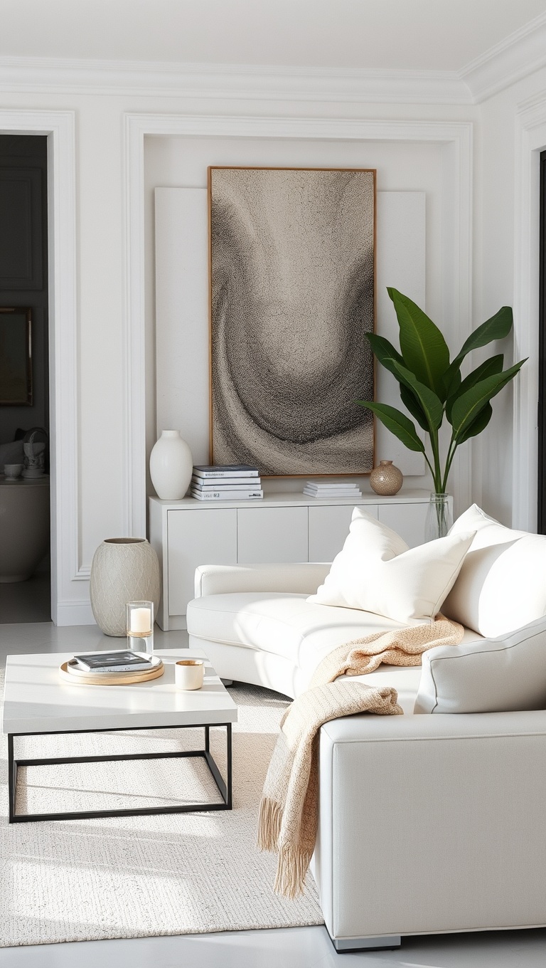20 Stunning Ideas to Elevate Your White Living Room - 1. Embrace Textures: Layering Fabrics for Depth