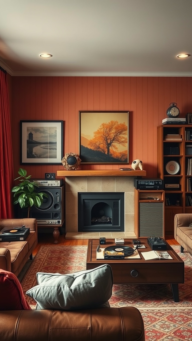25 Groovy Ideas to Transform Your Living Room into a 70s Paradise! - 14. Retro Record Players as Decor