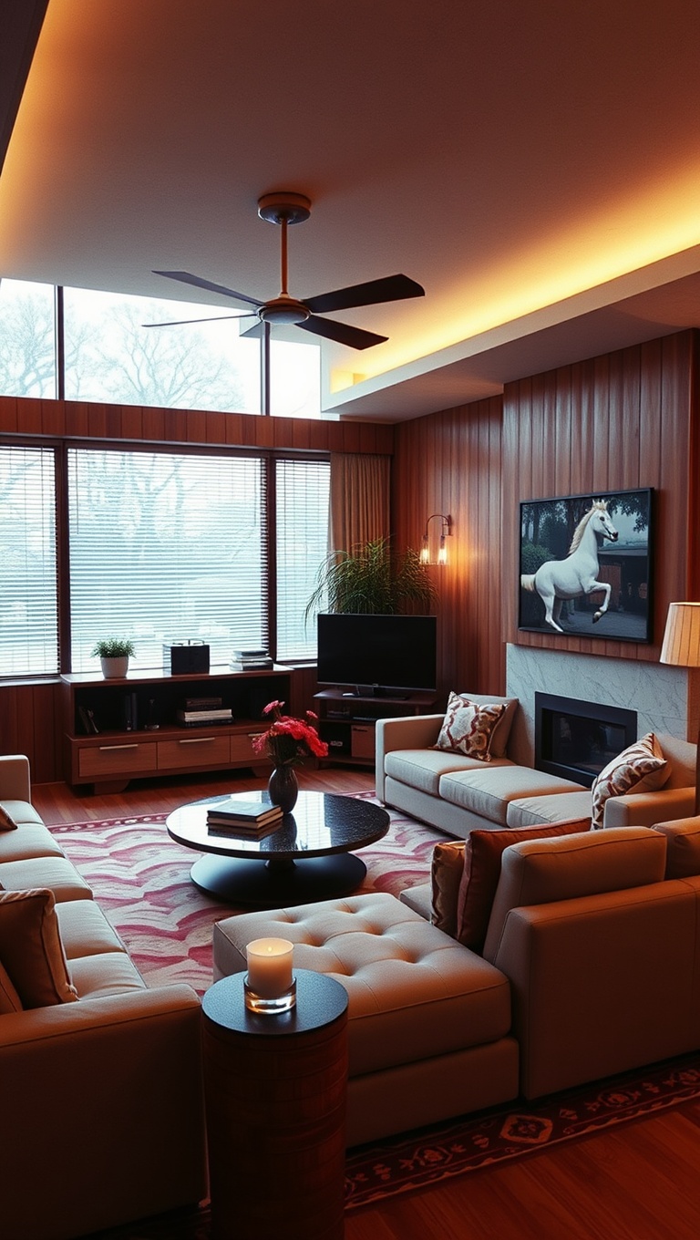 25 Groovy Ideas to Transform Your Living Room into a 70s Paradise! - 17. Sunken Living Room Designs