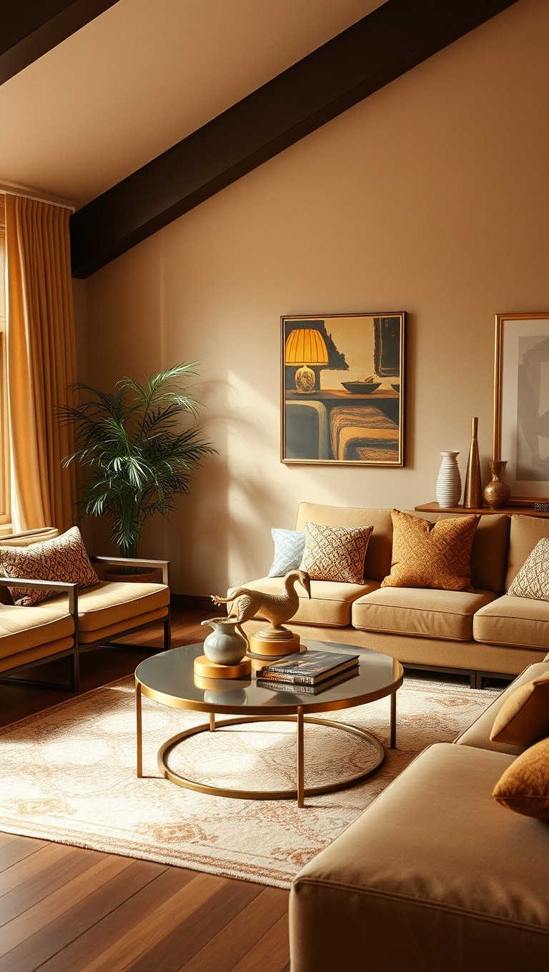 25 Groovy Ideas to Transform Your Living Room into a 70s Paradise! - 3. Harvest Gold Accents in Decor