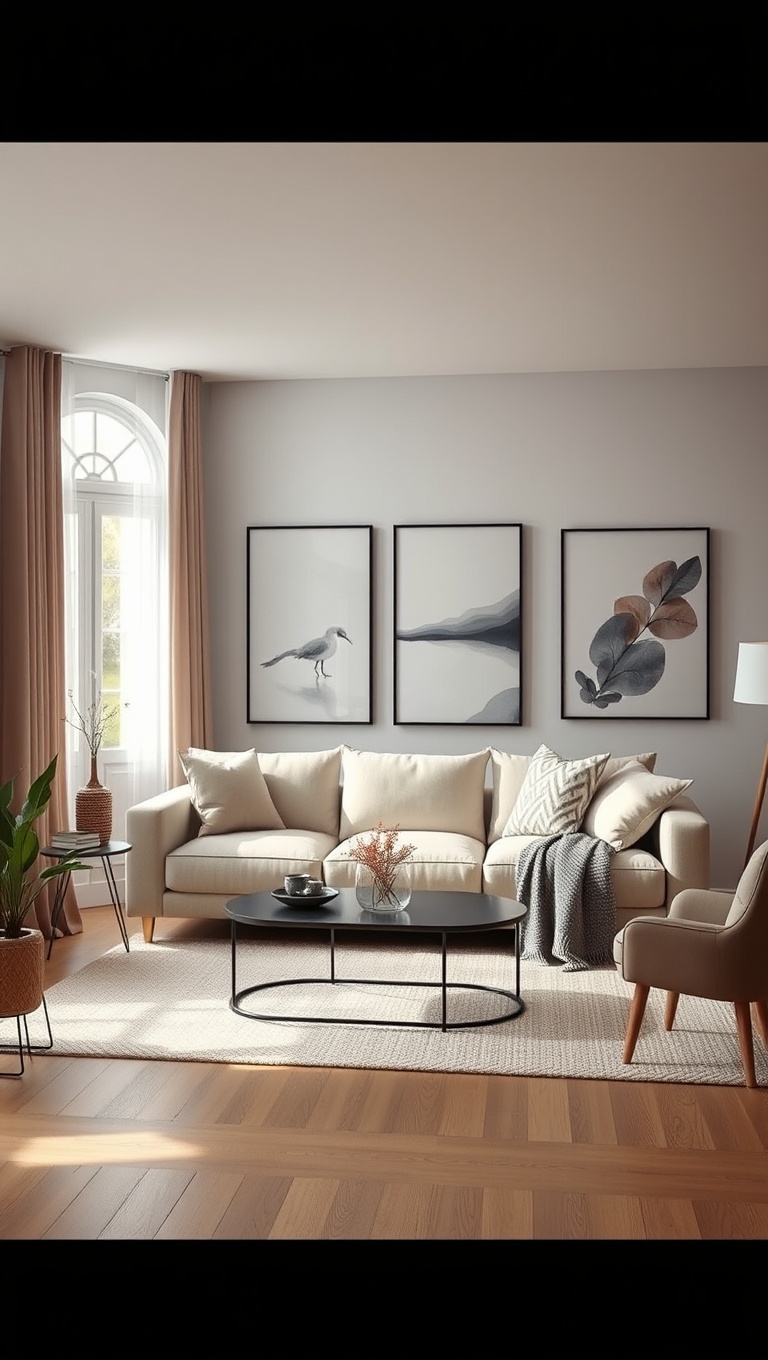 25 Bright Ideas to Create an Airy Living Room - 19. Use a Neutral Sofa as a Base