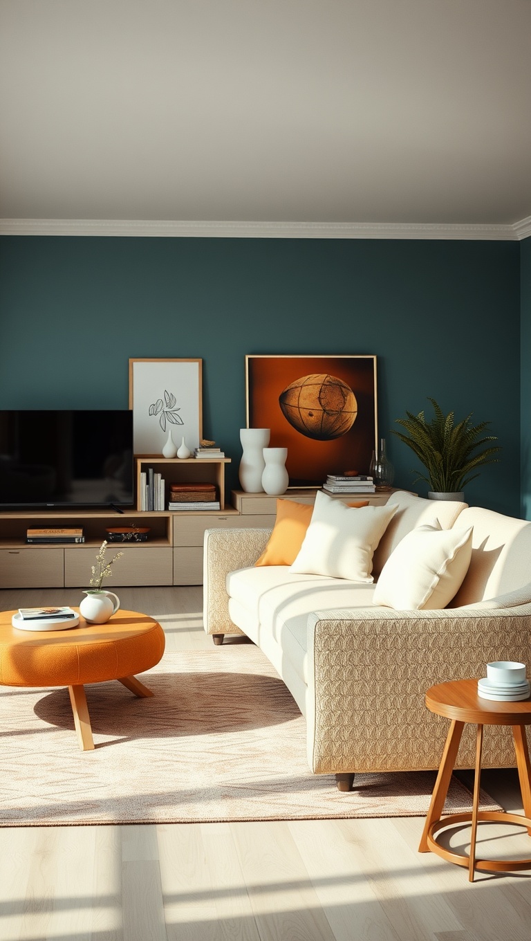 25 Bright Ideas to Create an Airy Living Room - 18. Add Pops of Color for Fun