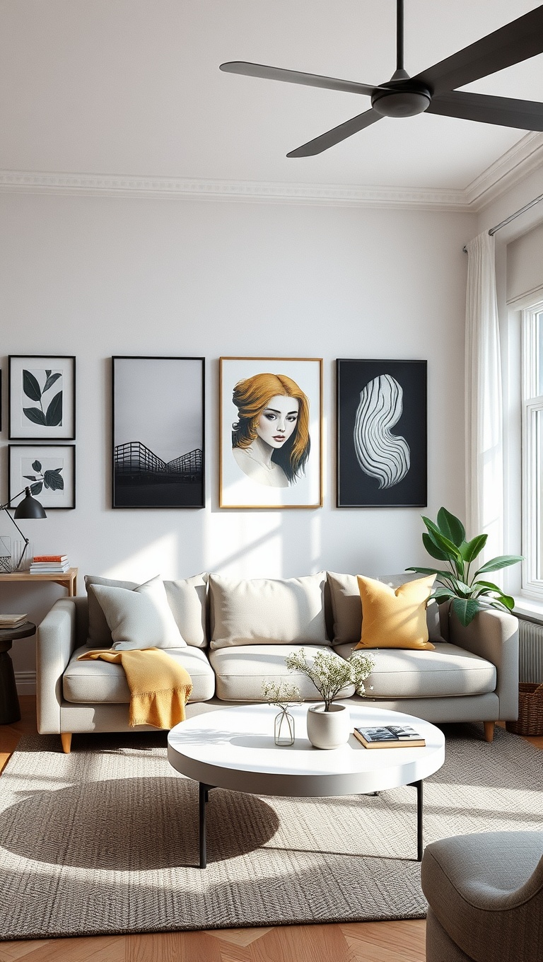 25 Bright Ideas to Create an Airy Living Room - 15. Personalize with Art
