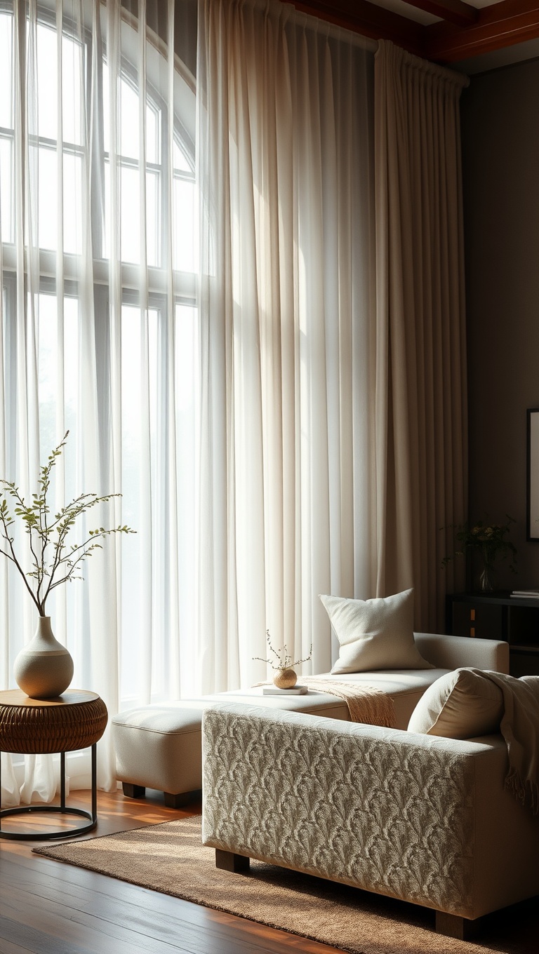 25 Bright Ideas to Create an Airy Living Room - 4. Opt for Sheer Curtains