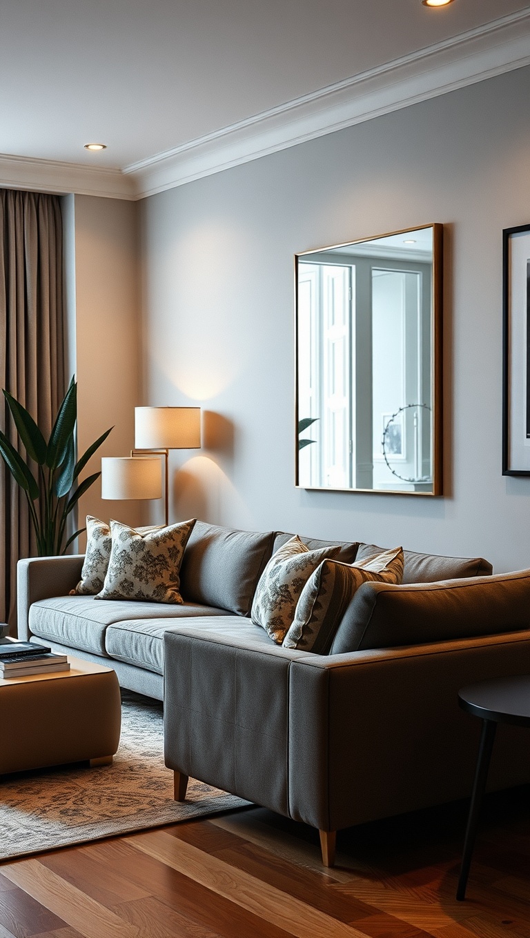 25 Fabulous Ideas to Transform Your Apartment Living Room - Mirrors: Make Your Room Feel Larger