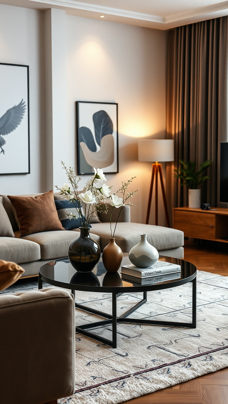 25 Fabulous Ideas to Transform Your Apartment Living Room - Chic Coffee Tables: Centerpieces with Purpose