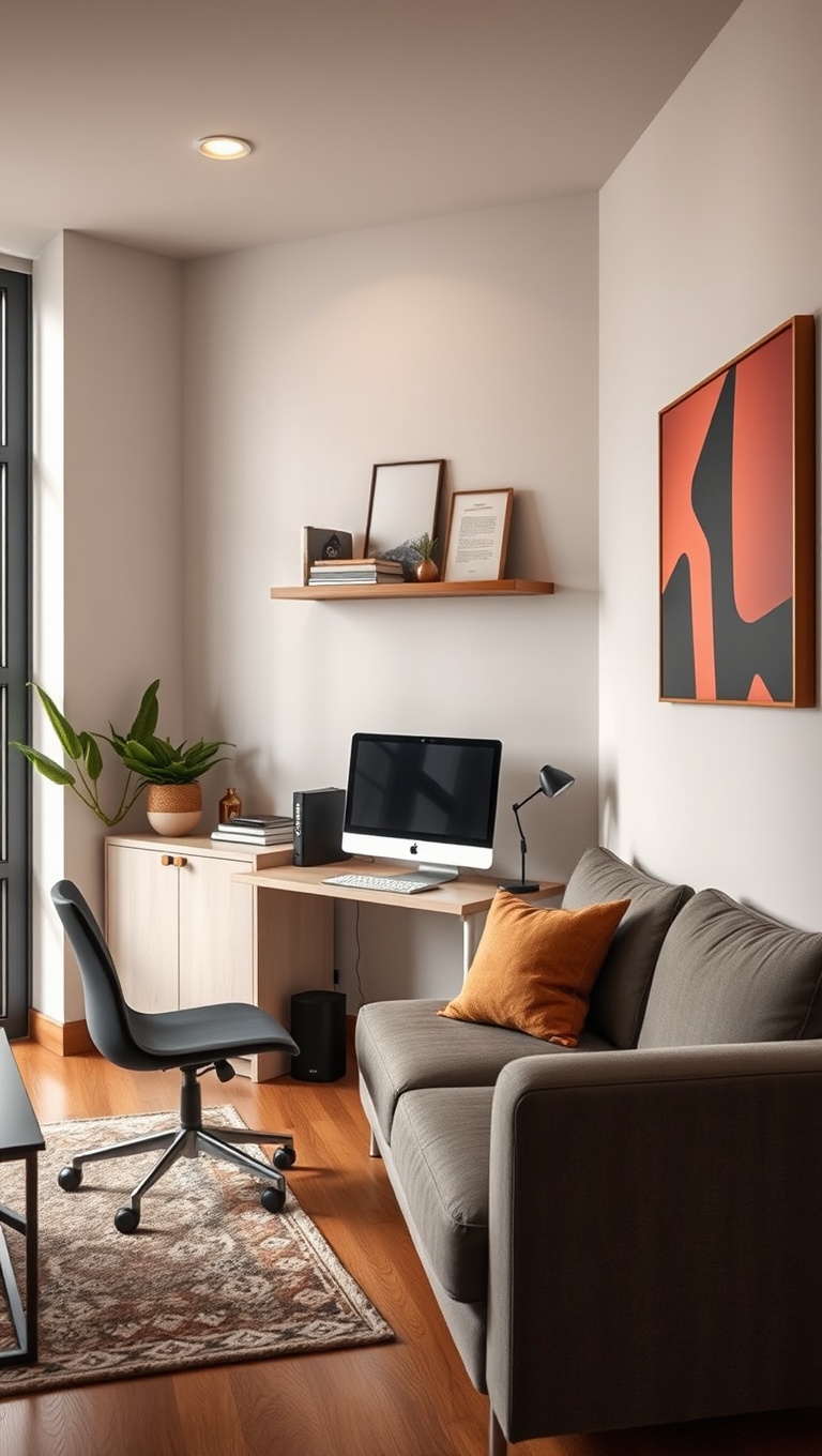 25 Fabulous Ideas to Transform Your Apartment Living Room - Wall-mounted Desks: Work from Home in Style