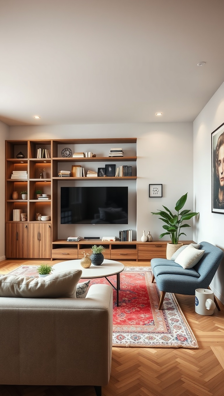 25 Fabulous Ideas to Transform Your Apartment Living Room - Personalized Shelving: Display Your Treasures