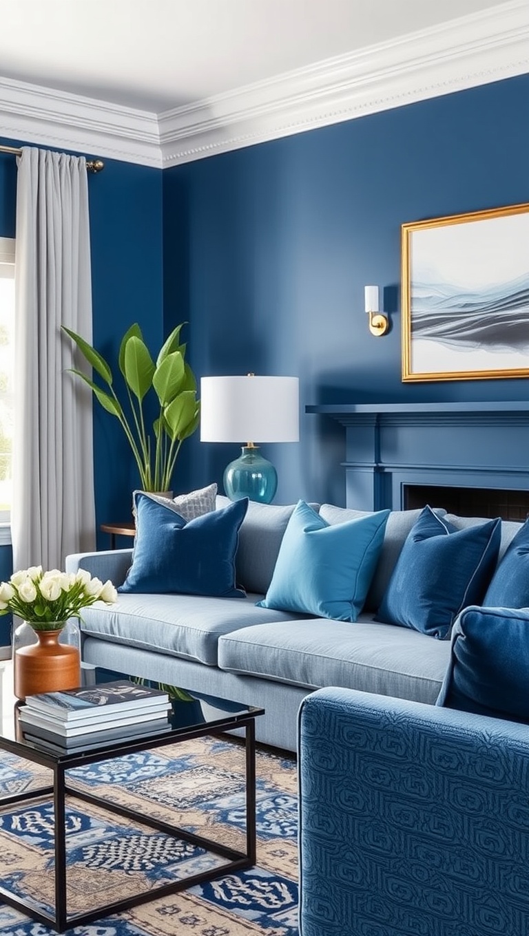 25 Gorgeous Ideas and Inspirations for Blue Living Rooms That Will Make You Smile - 4. Light Blue Throw Pillows: A Pop of Color