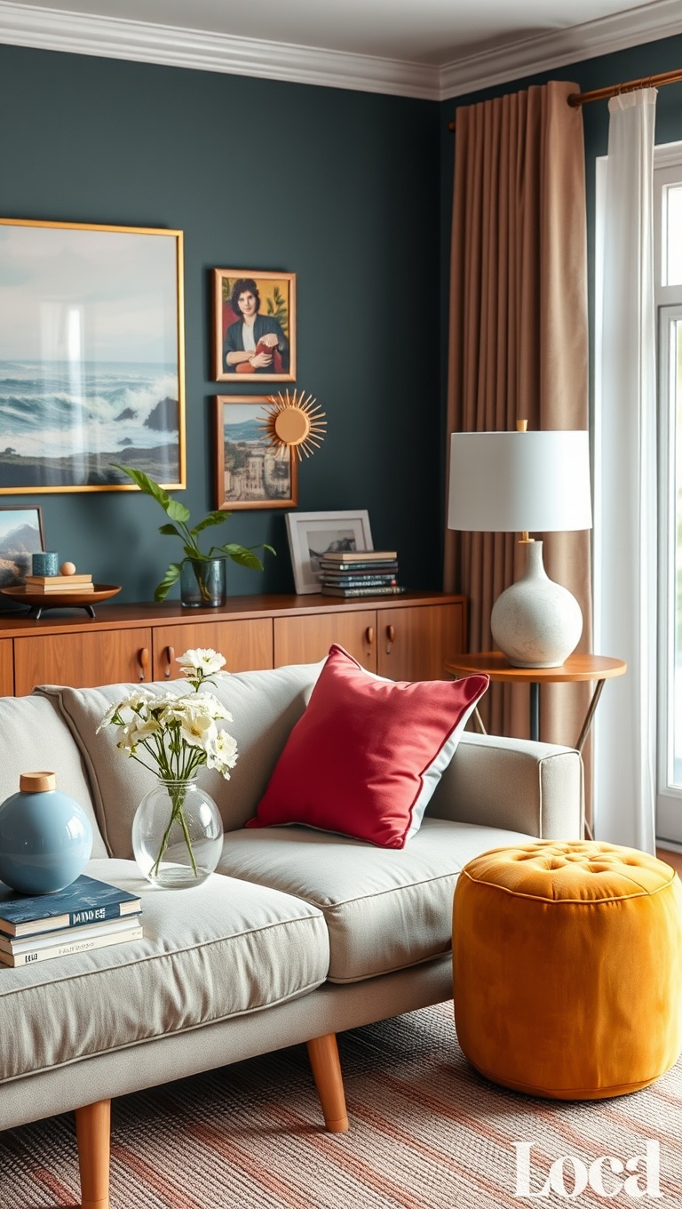 25 Creative Ideas for Budget-Friendly Living Rooms That Wow! - 24. Colorful Accessories: Pops of Color on a Budget