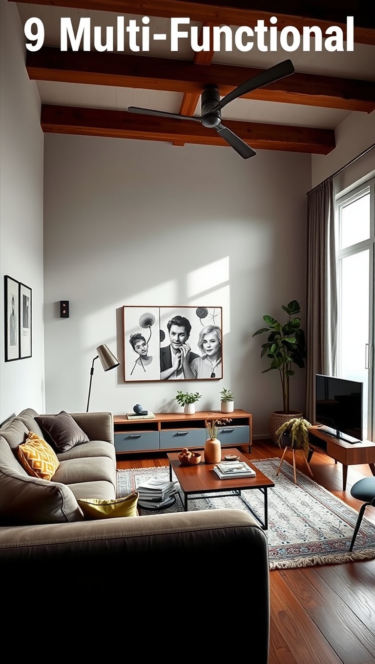 25 Creative Ideas for Budget-Friendly Living Rooms That Wow! - 9. Multi-Functional Furniture: Smart Solutions for Small Spaces
