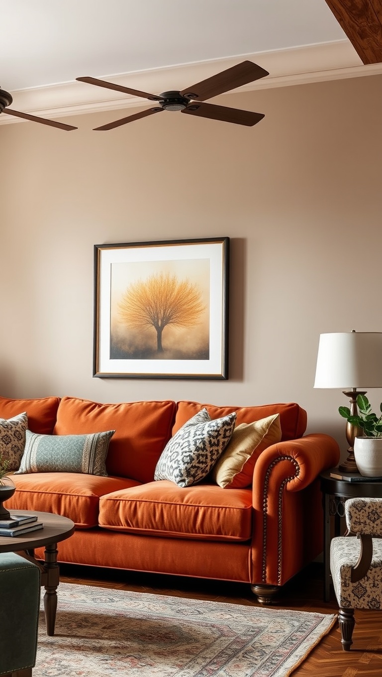 25 Stunning Ideas to Transform Your Living Room with Burnt Sienna Magic - 15. Vintage Vibes: Antique Burnt Sienna Finds