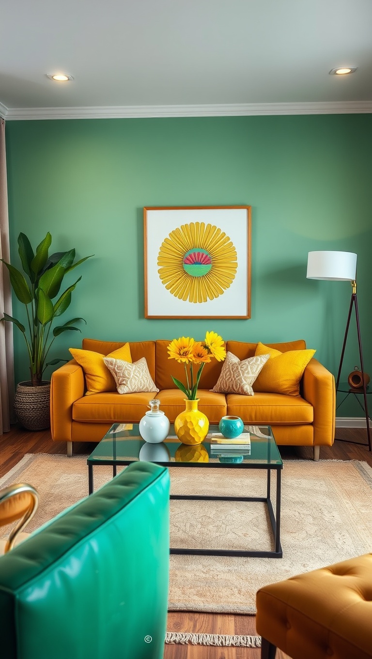 25 Vibrant Ideas to Transform Your Living Room into a Colorful Oasis - 16. Cheerful Coffee Table Decor Ideas