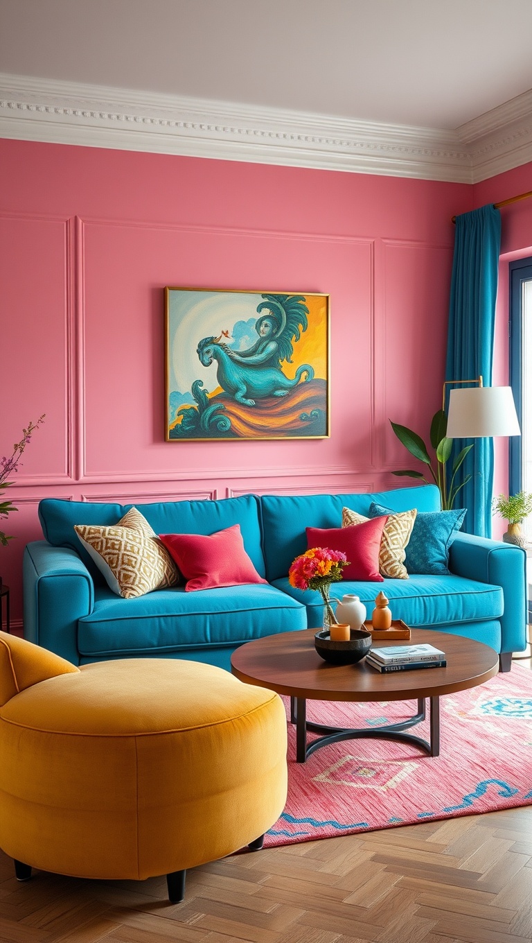 25 Vibrant Ideas to Transform Your Living Room into a Colorful Oasis - 12. A Statement Sofa in a Bright Shade