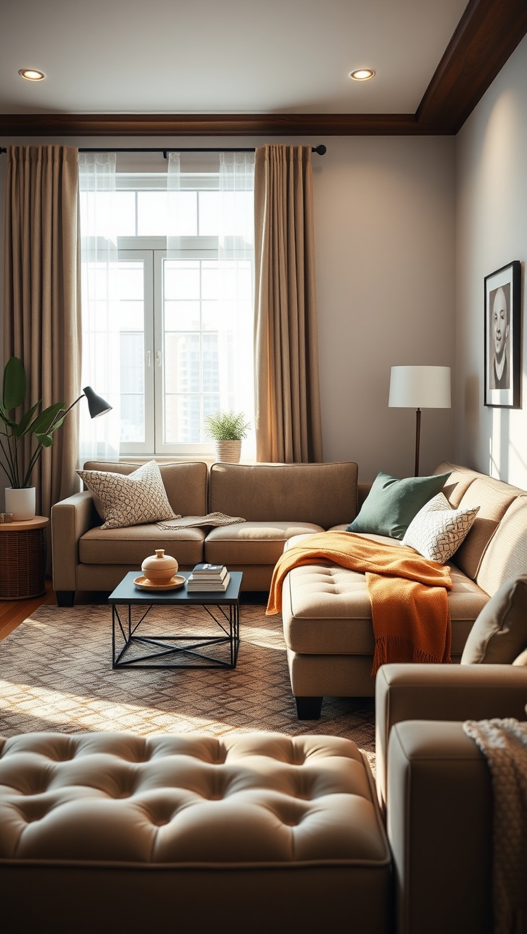 25 Cozy Living Room Ideas to Create Your Perfect Retreat - Functional Furniture: Use Ottomans and Storage Solutions