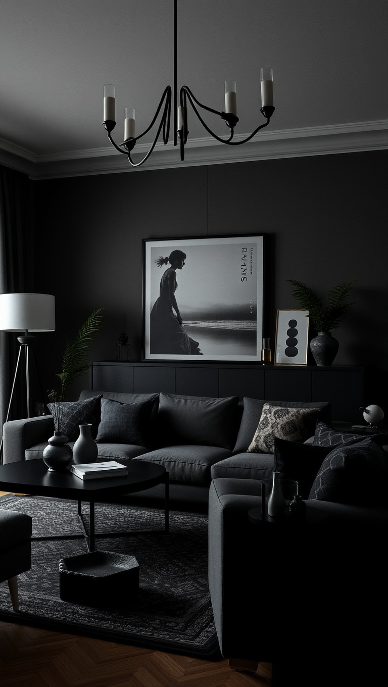 25 Stunning Ideas to Transform Your Living Room into a Dark Oasis - 19. Use Dark Decorative Accessories