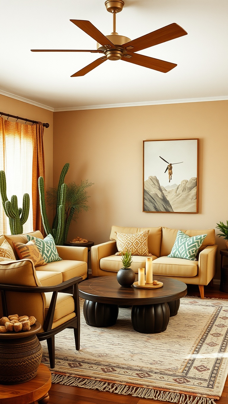 25 Stunning Ideas for a Desert-Inspired Living Room - 11. Mix Vintage and Modern Desert Furniture