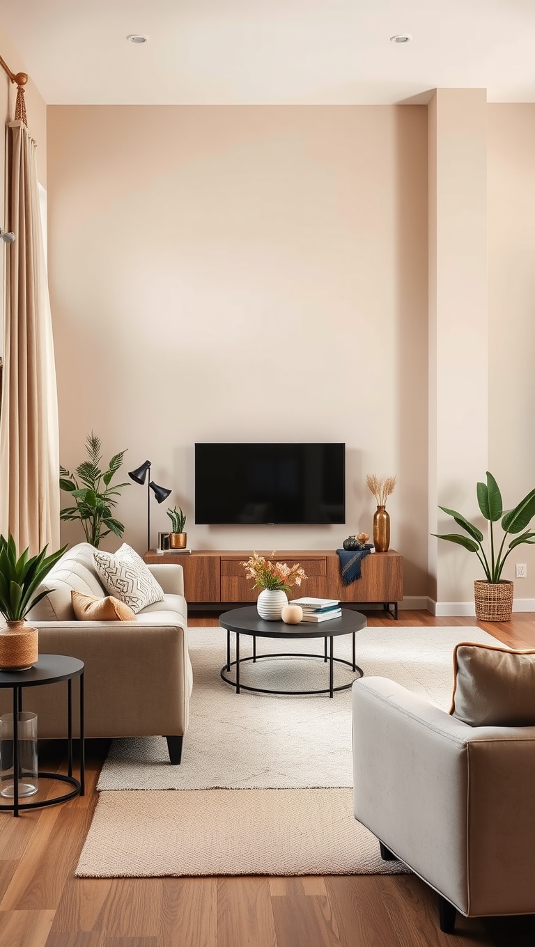 25 Cozy Ideas for Earth Tone Living Rooms That Inspire Warmth and Serenity - 1. Embrace Neutrals with Soft Beige Walls