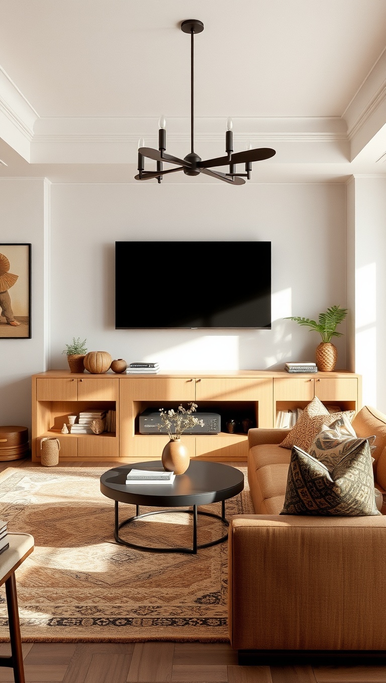 25 Cozy Ideas for Earth Tone Living Rooms That Inspire Warmth and Serenity - 18. Play with Patterns in Earthy Textiles