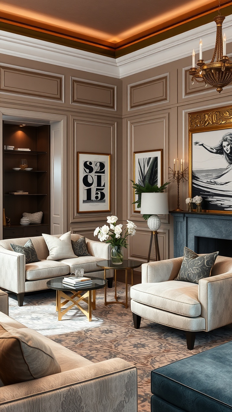 25 Stunning Ideas to Create Your Dream Elegant Living Room - 22. Choose Elegant Fabrics for Upholstery