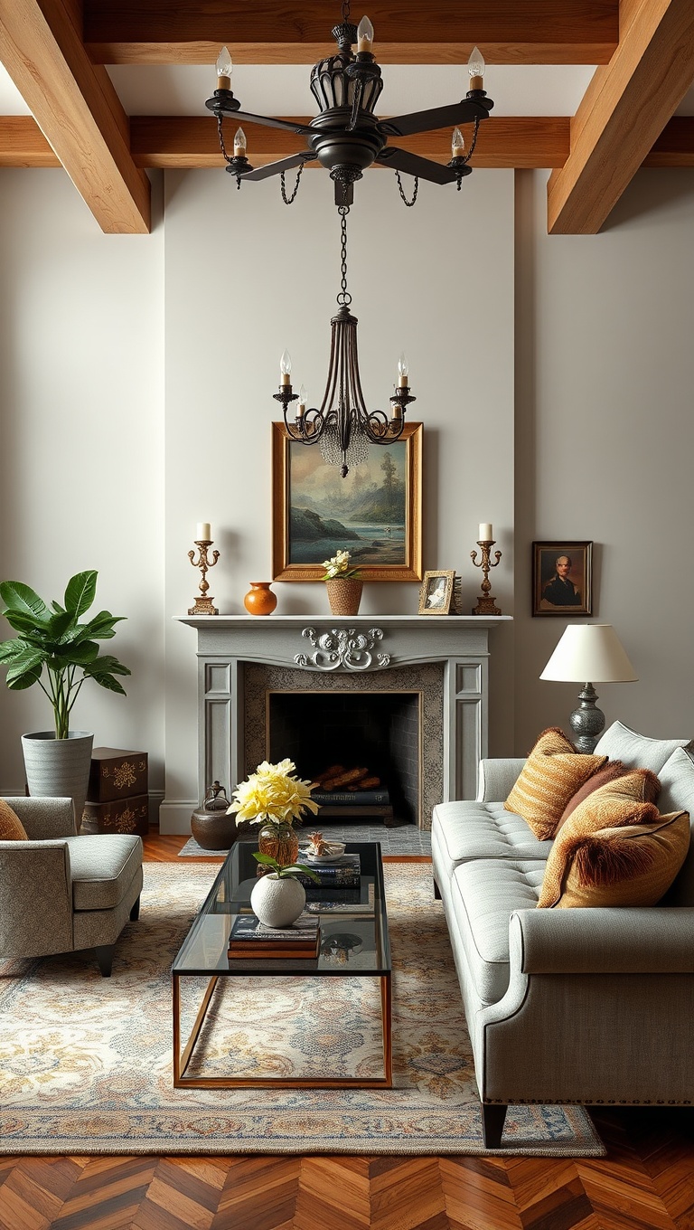 25 Stunning Ideas to Create Your Dream Elegant Living Room - 12. Incorporate Antique or Vintage Pieces