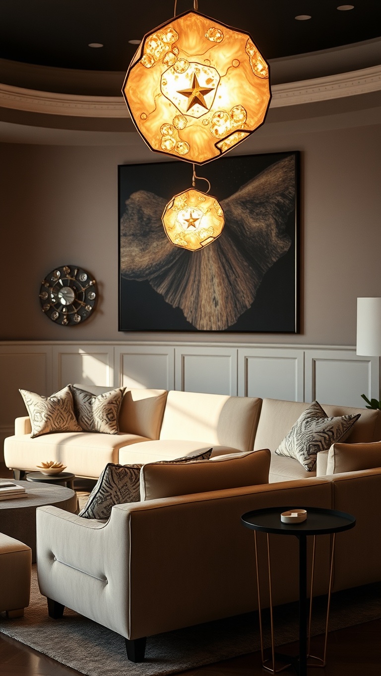 25 Stunning Geode Furniture Ideas to Transform Your Living Room - 10. Elegant Geode Lighting Fixtures