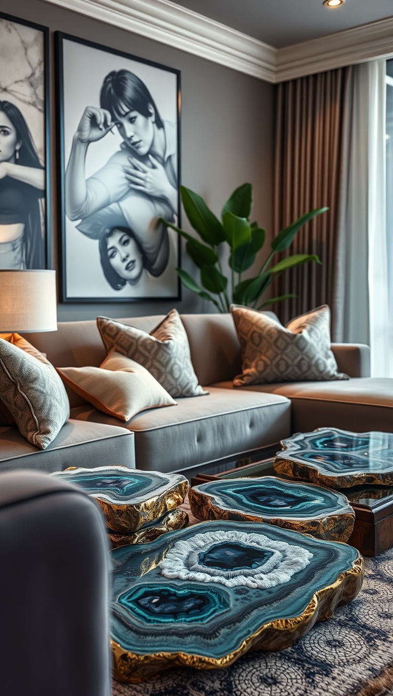 25 Stunning Geode Furniture Ideas to Transform Your Living Room - 14. Stylish Geode Coasters