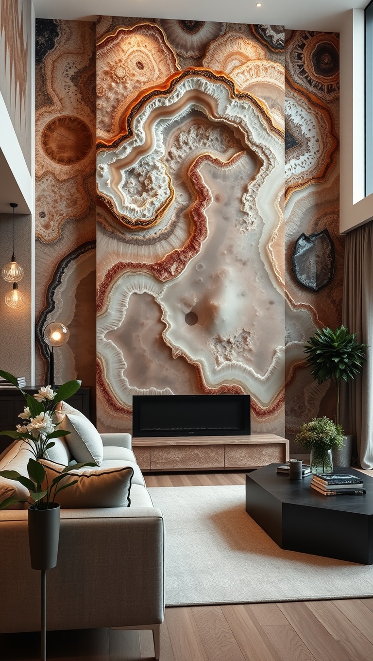 25 Stunning Geode Furniture Ideas to Transform Your Living Room - 16. Breathtaking Geode Wall Murals