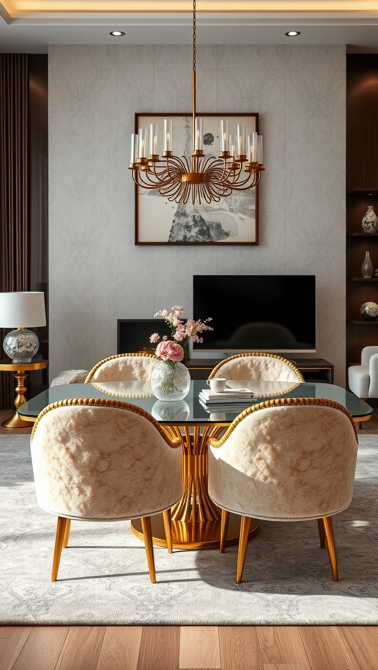 25 Stunning Geode Furniture Ideas to Transform Your Living Room - Glamorous Geode Dining Chairs