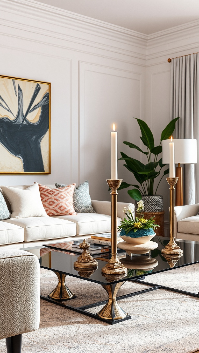 25 Stunning Geode Furniture Ideas to Transform Your Living Room - 13. Flamboyant Geode Candlesticks